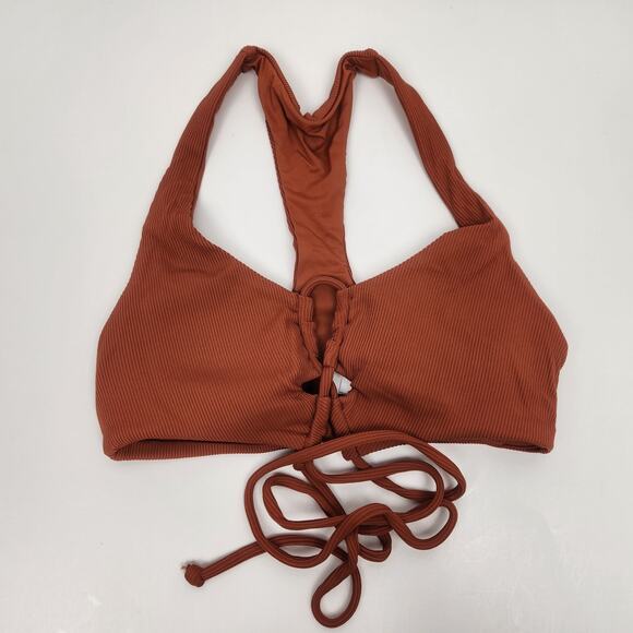 L*Space Dax Bikini Top in Amber Brown Size Small Racerback NWT - Picture 2 of 6